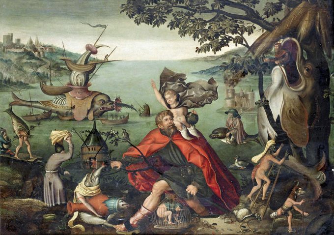 幼子イエスを運ぶ聖クリストフォロス（フランドルの逸名の画家）